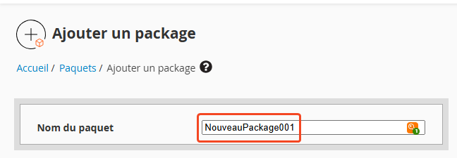 Nommer le nouveau package