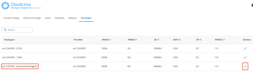 Modification du package