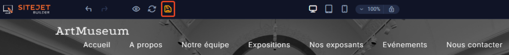 SiteJet Builder : Enregistrer