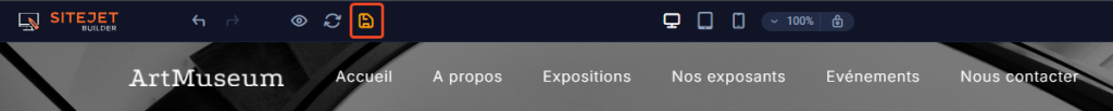 SiteJet Builder : Enregistrer