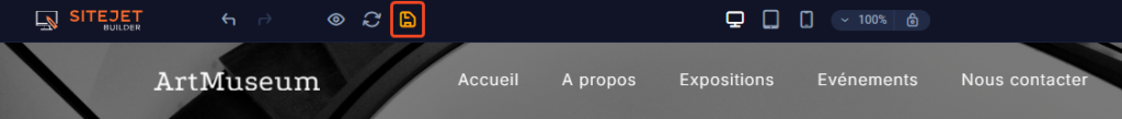 SiteJet Builder : Enregistrer